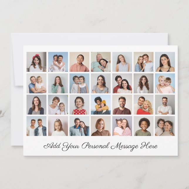 28 Collage de fotos Añadir su propia tarjeta plana (Anverso)