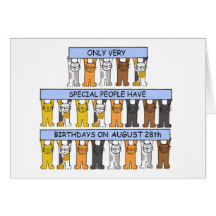 28 de agosto Gatos Personalizados Cute de Cumpleañ