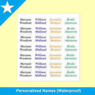 (28 Etiquetas personalizadas) Nombre completo en l