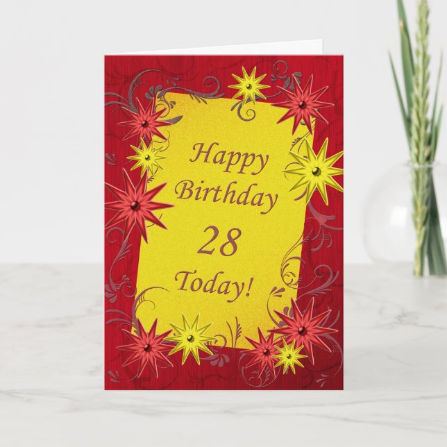 28vo cuarto Tarjeta de cumpleaños (Anverso)