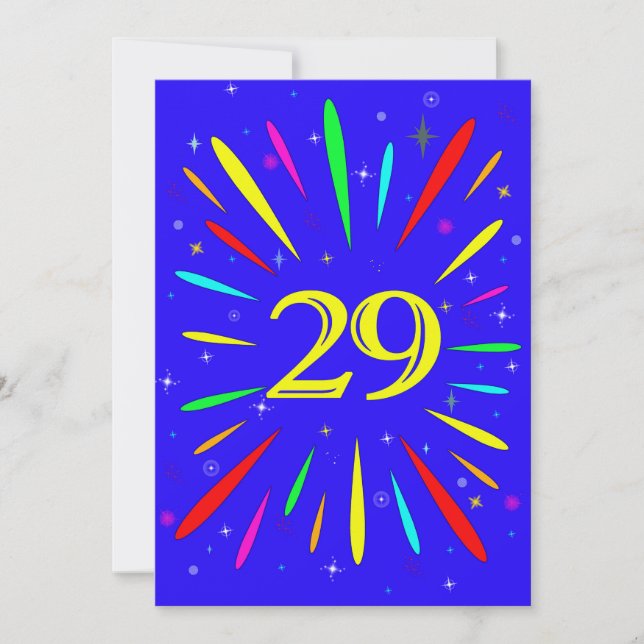 29.ª explosión de invitación a fiesta de cumpleaño (Anverso)