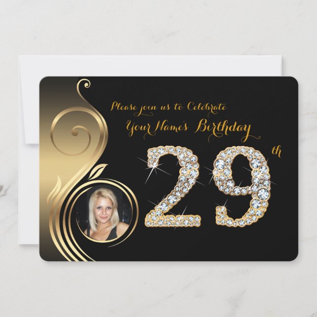 29.ª, Invitación por cumpleaños, Diamante número,  (Anverso)