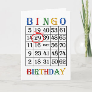 29.ª tarjeta de Bingo de Cumpleaños