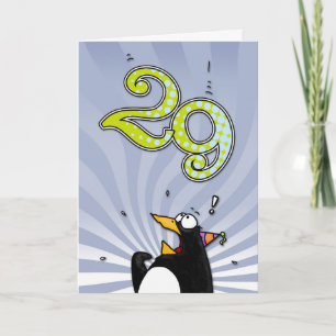 29.º cumpleaños - Tarjeta de sorpresa para pingüin