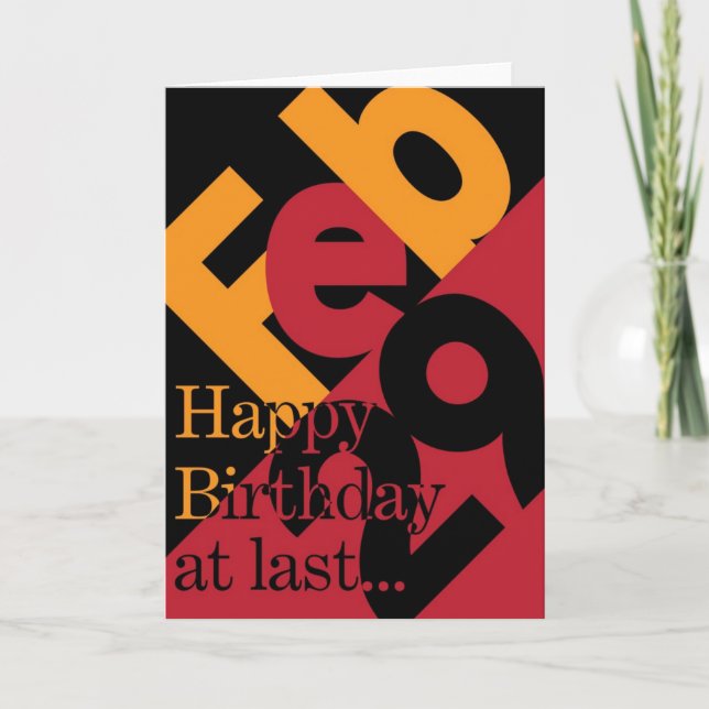 29 de febrero tarjeta del feliz cumpleaños (Anverso)