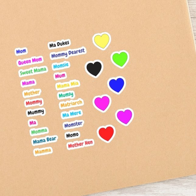 29 PCS: Pegatinas de mamá (sinónimos de nombre de  (love mom stickers )