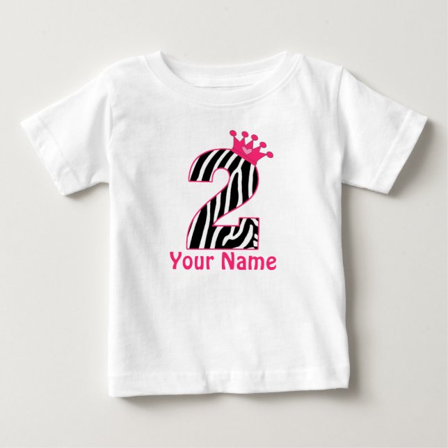 2.ª Camiseta personalizada de cebra rosa (Anverso)