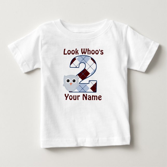 2.ª camiseta personalizada de la lechuza de cumple (Anverso)