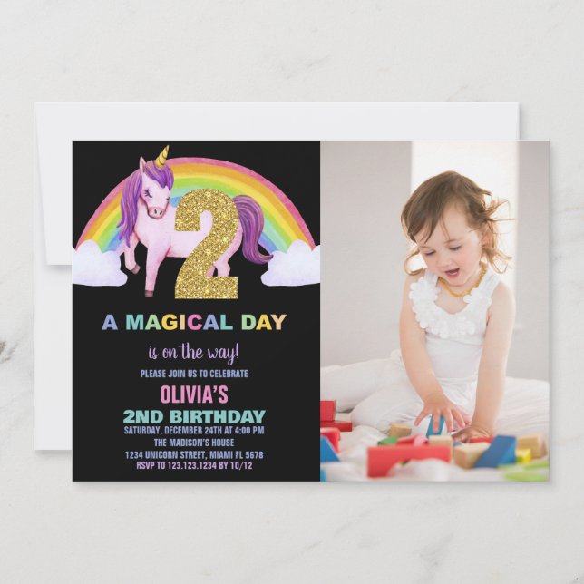 2.ª foto de invitaciones de cumpleaños de Rainbow  (Anverso)
