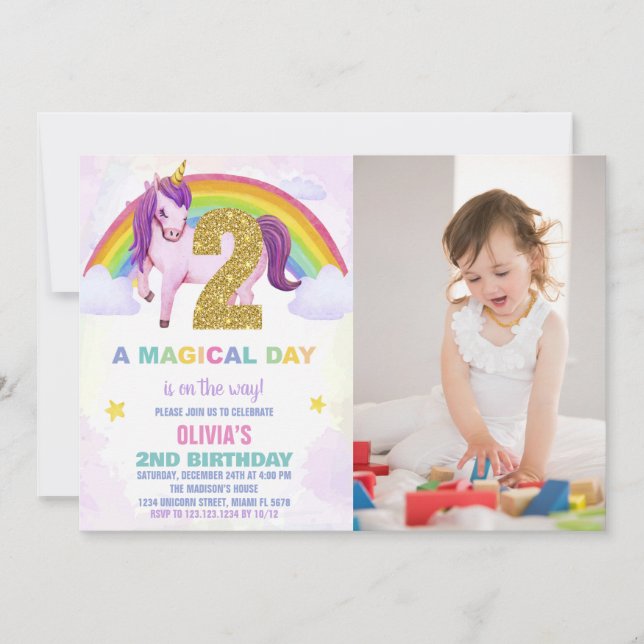 2.ª foto de invitaciones de cumpleaños de Rainbow  (Anverso)