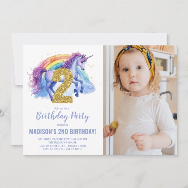 2.ª foto de invitaciones de cumpleaños de Rainbow  (Anverso)