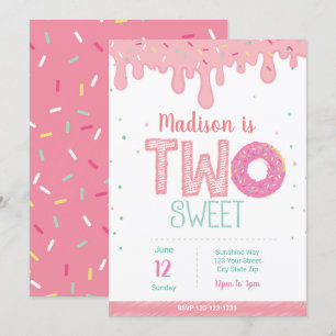 2.ª invitación a donut rosado