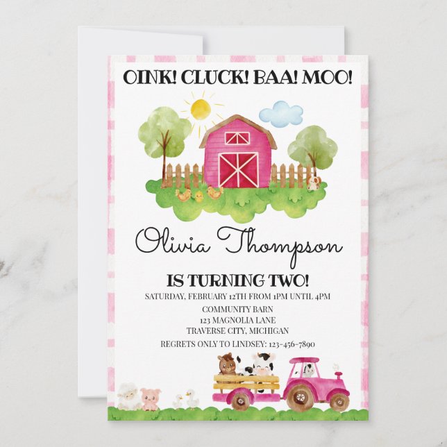 2.ª invitación a la fiesta de cumpleaños (Anverso)