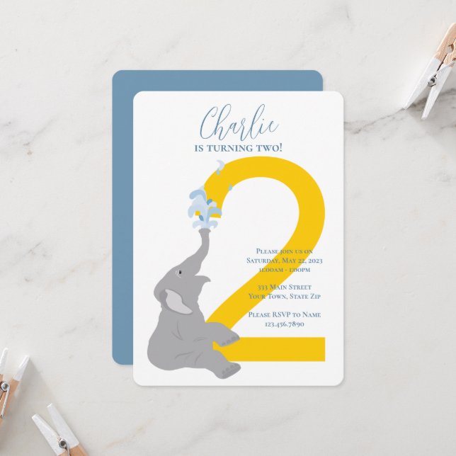 2.ª invitación a la fiesta moderna del elefante gr (Anverso/Reverso In Situ)
