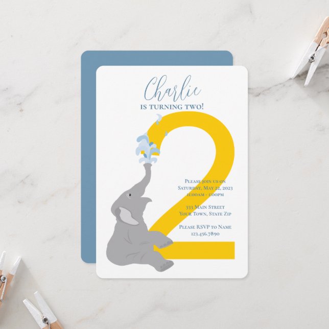 2.ª invitación a la fiesta moderna del elefante gr (Anverso/Reverso In Situ)