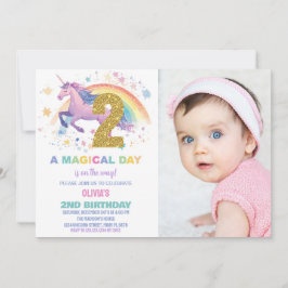 2.ª invitación a unicornio para el cumpleaños con
