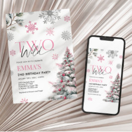 2.ª Invitación al cumpleaños, dos cumpleaños rosad