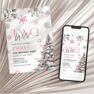 2.ª Invitación al cumpleaños, dos cumpleaños rosad