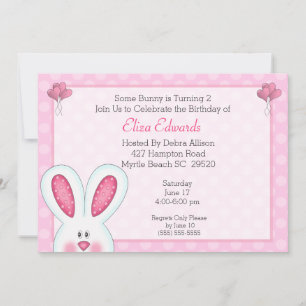 2.ª invitación de cumpleaños de conejo conejo cone