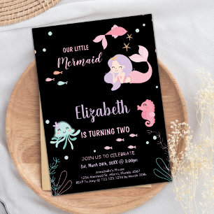 2.ª Invitación de cumpleaños de nuestra sirena ros