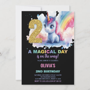 2.ª invitación de cumpleaños de Unicornio