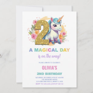 2.ª invitación de cumpleaños de Unicornio