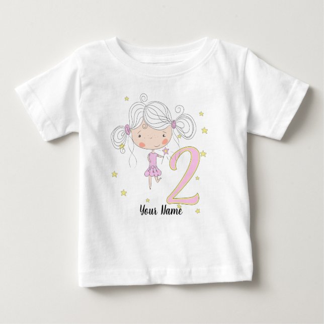2.ª Princesa de Cumpleaños Camiseta Toddler (Anverso)