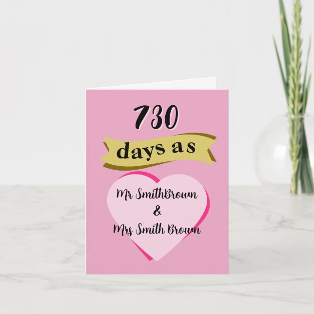 2.ª tarjeta de aniversario boda Segundo algodón (Anverso)