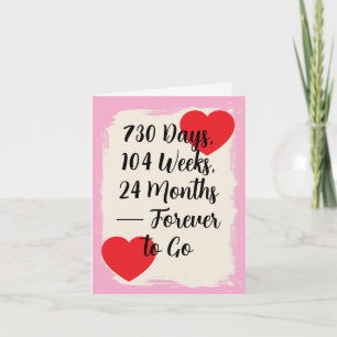 2.ª tarjeta de aniversario del boda algodón una