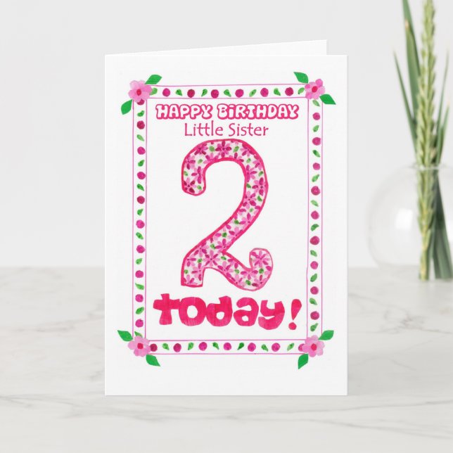2.ª tarjeta de cumpleaños para una hermanita (Anverso)
