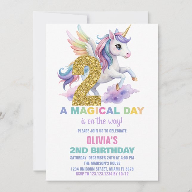2.ª volante de invitaciones a cumpleaños de Rainbo (Anverso)