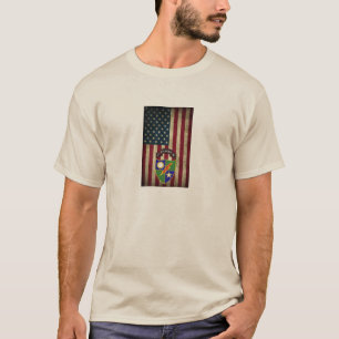 2.º Batallón - camiseta con bandera estadounidense