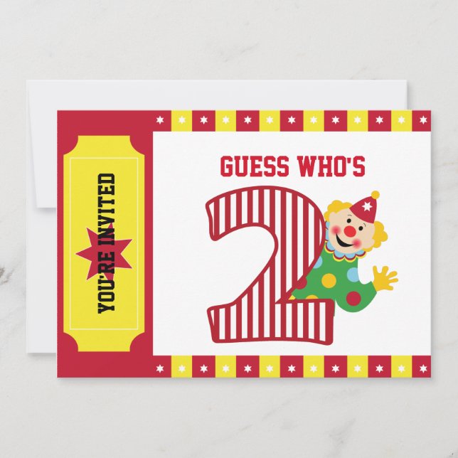 2.º cumpleaños saludando la invitación a un payaso (Anverso)