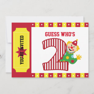 2.º cumpleaños saludando la invitación a un payaso