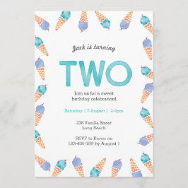 2.º Fiesta de cumpleaños | Invitación a helados