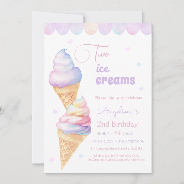 2.º helado de invitación de cumpleaños (Anverso)