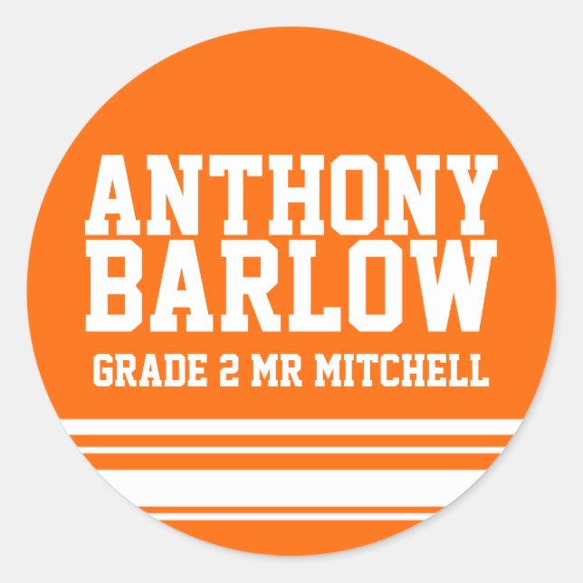 2.º naranja de identificación de pegatina de escue (Anverso)