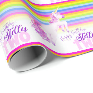 2.º papel de envolvimiento de unicornio en arco ir