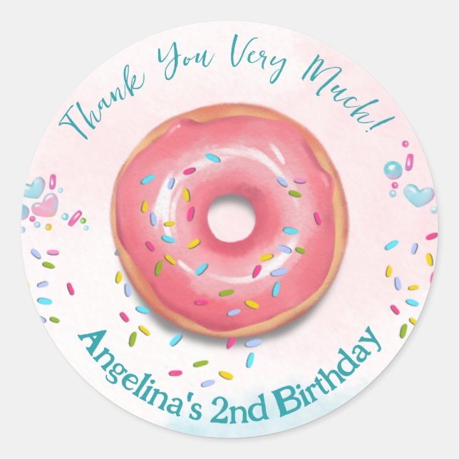 2.º pegatina de cumpleaños con un diseño bonito. (Anverso)