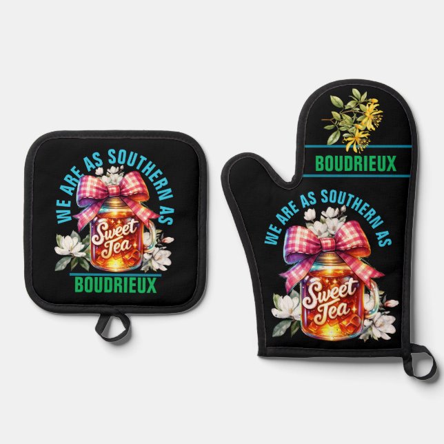 2.º Sureño Té Dulce Oven Mitt & Pot Holder Set (Anverso)