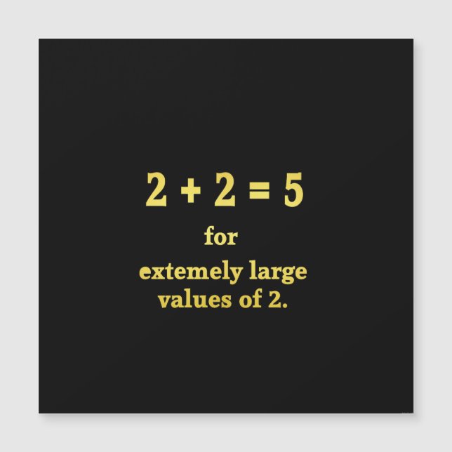 2 + 2 = 5  Chiste matemático divertido (Anverso)