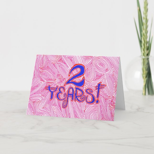 2 años tarjeta de cumpleaños/del aniversario de la (Anverso)