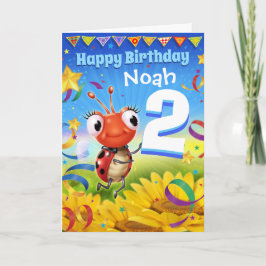 2 años tarjeta de cumpleaños Personalizado Little