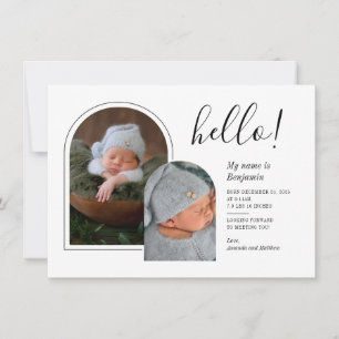 2 Bebés: Anuncio de nacimiento con letra manual