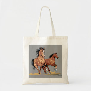 2 Caballos Hermosos Corriendo La Bolsa De Tote