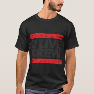 2 camisetas de la tripulación en directo tipografí