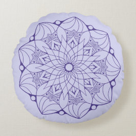 2 Cojín decorativo redondo Tone Purple Mandala par