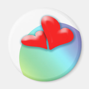 2 corazones bailando para el imán redondo El día d