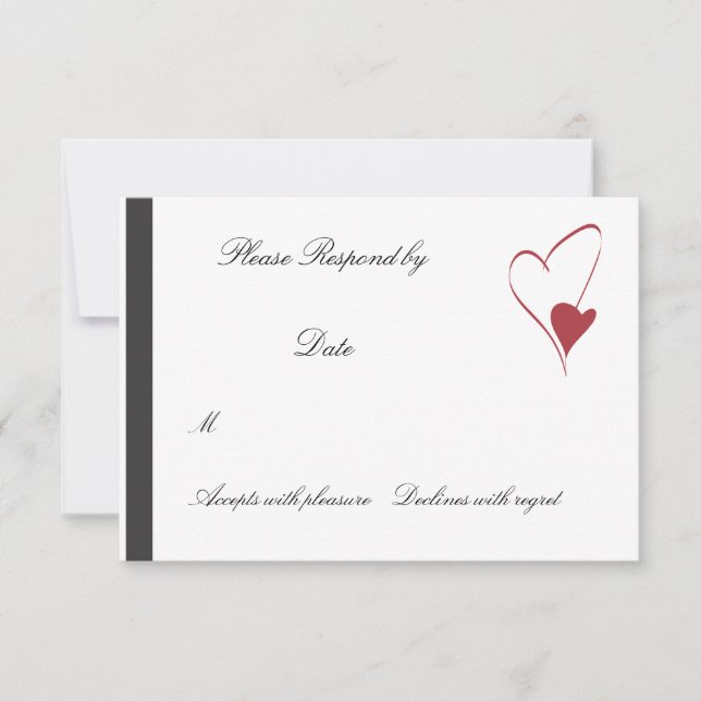 2 Corazones colisionan casamiento rsvp (Anverso)