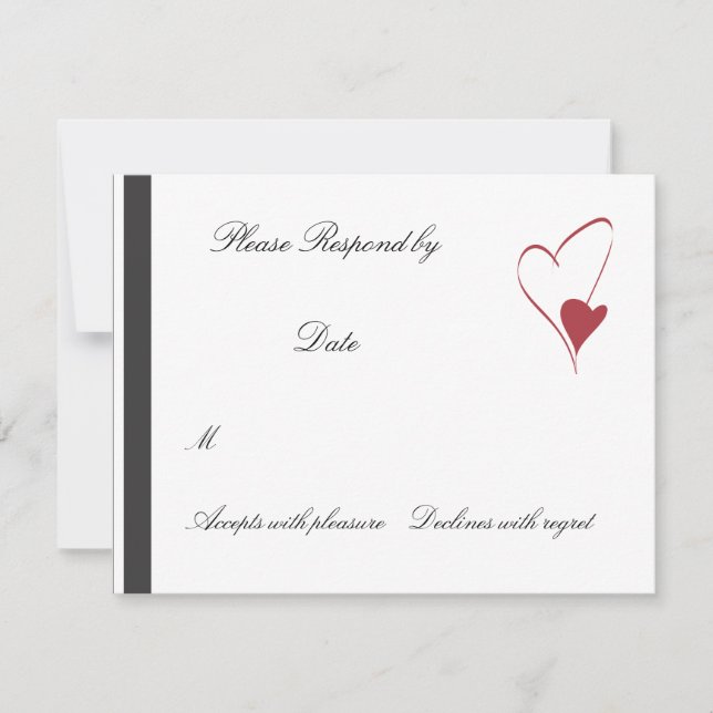 2 Corazones colisionan casamiento rsvp (Anverso)